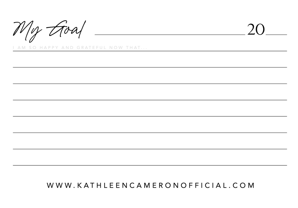 The Millionaire GOAL setting card